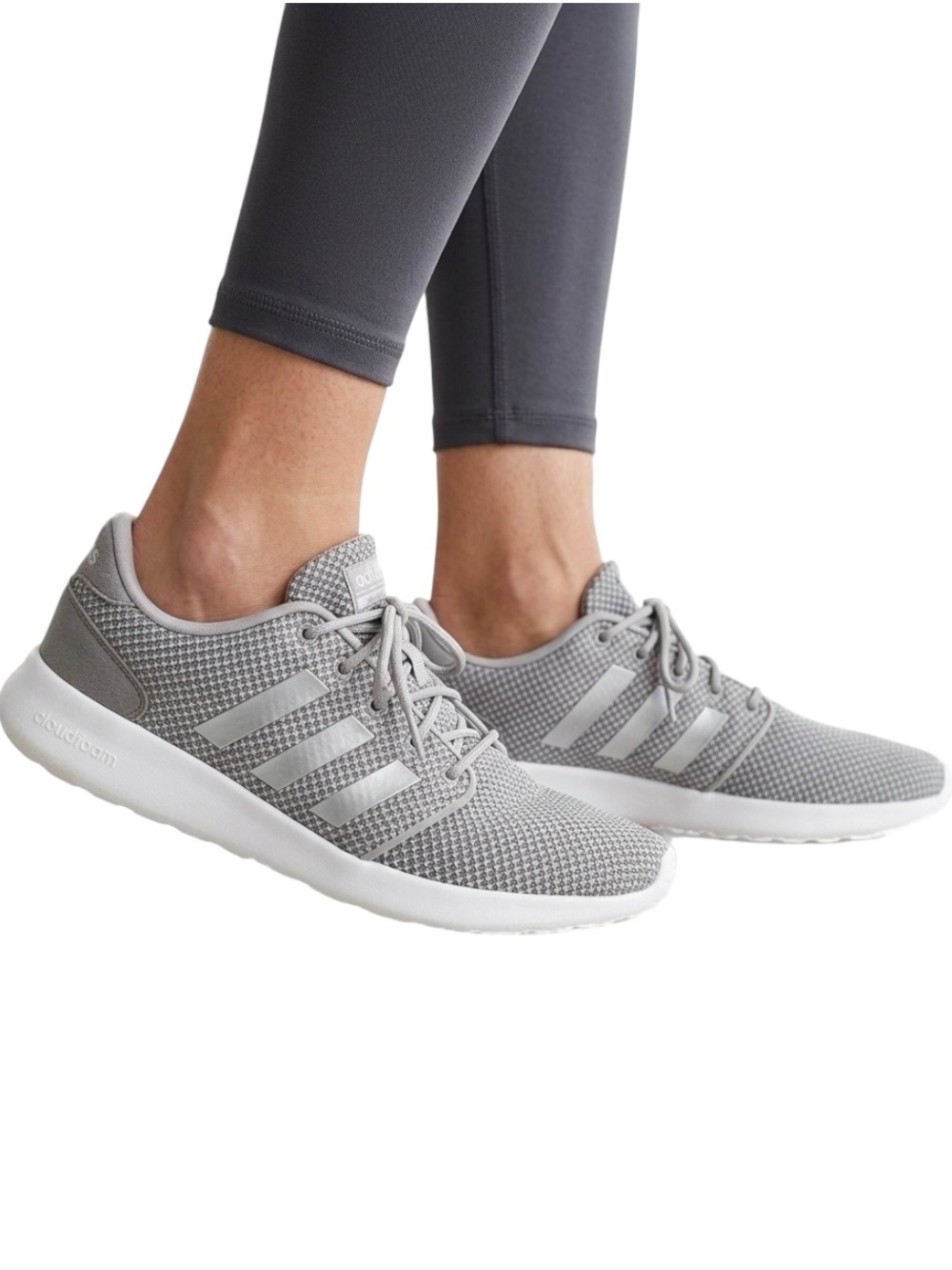 adidas Cloudfoam Grey Mesh Sneakers - Picture 1 of 9